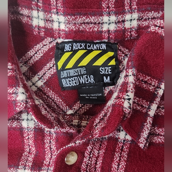 Big Rock Canyon Kids Burgundy Plaid Button Down Flannel Shirt - Picture 2 of 3